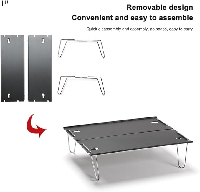 Camping Table Ultralight Mini Folding Table Aluminum Outdoor Camping Tourist Travel Hiking Picnic Household Portable Desk Foldable and Lightweight Camping Table