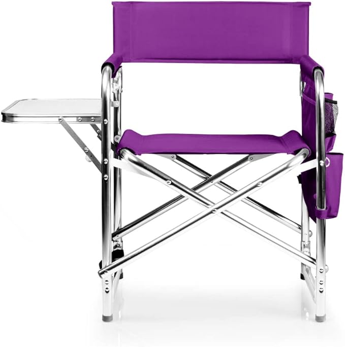 Picnic TIME NCAA Clemson Tigers Sports Chair with Side Table - Beach Chair - Camp Chair for Adults