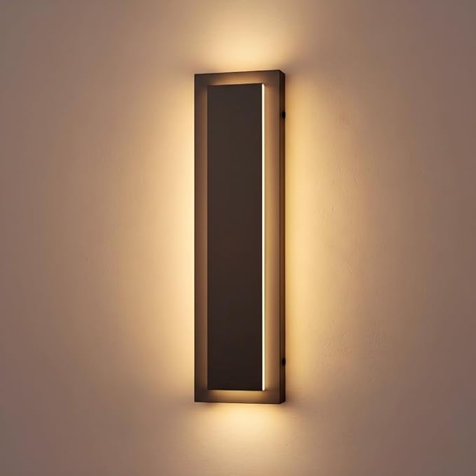 15.7'' LED Wall Lights Black Sconces Set of 2 Exterior Lighting Fixtures Modern Wall Sconces 3000K Warm White Front Porch Light Exterior Wall Light Waterproof Wall Sconce Light for House Patio