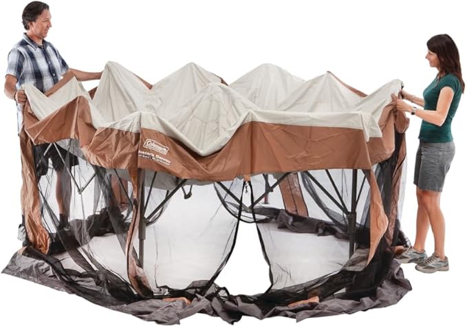 Coleman Back Home Screened Canopy Tent with Instant Setup Outdoor Gazebo for Bug-Free Lounging Fits Over Picnic Tables Ideal for Parties Events Tailgates Dining &amp More
