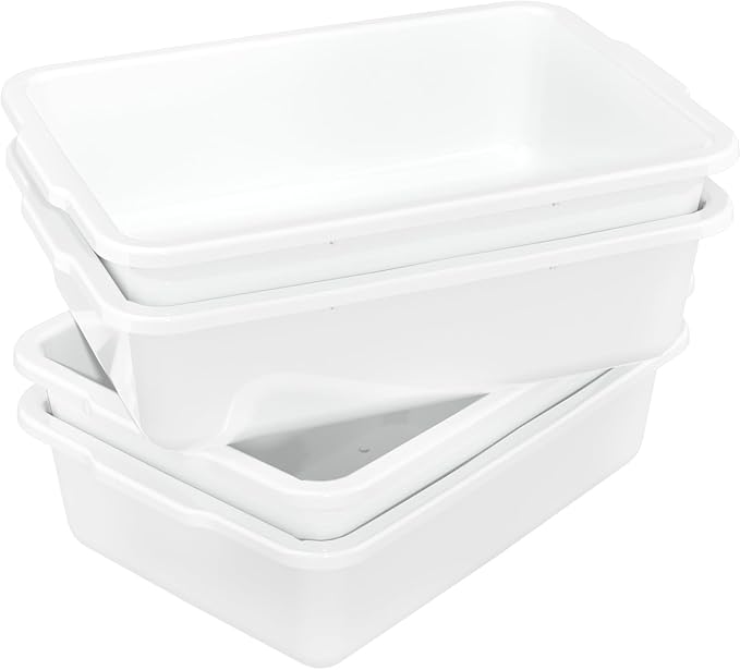 Quickquick 35 L Plastic Commercial Bus Tubs Large Restaurant Plastic Bus Tub Box 4 Packs