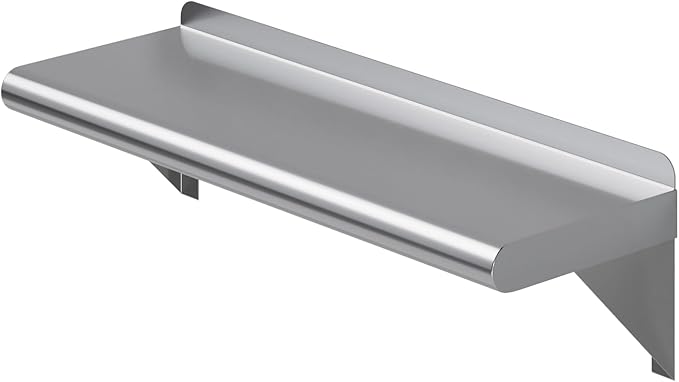 AmGood 8 X 24 Stainless Steel Wall Shelf | Metal Shelving | Garage Laundry Storage Utility Room | NSF | Restaurant Commercial Kitchen
