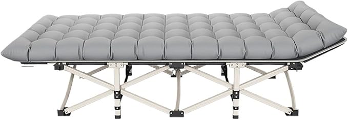 Folding Camping Cot Portable Ultralight Camping Bed Outdoor Fishing Assisted Recliner Foldable Single Person Simple Bed Tourism Equipment(71x 188 Gray3)