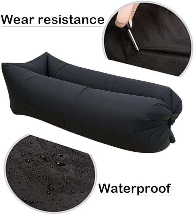 CCDXD Air Sofa Inflatable Lounger Inflatable Couch for Travelling Outdoor Camping Hiking Beach Parties Picnic Backyard Lakeside air Hammock Inflatable Lounger (Black)