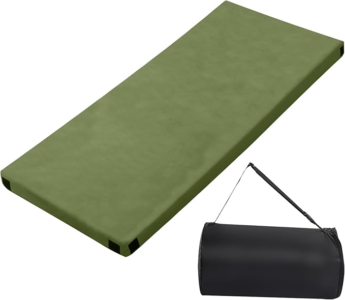 2.5-Inch Thick Inflatable Camping Mattress – Lightweight Sleeping Pad for Adults Portable Air Mattress with Built-in Pump for Backpacking Hiking &amp Outdoor Adventures(Army Green)