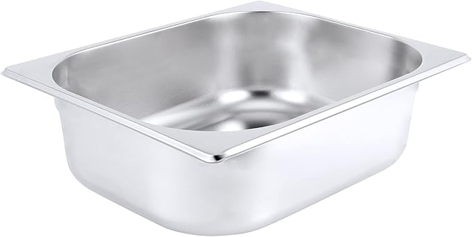 4 Pack Stainless Steel Steam Pan Anti-Jam Steam Pan Commercial Metal Food Catering Tray for Hotel Buffet Restaurant 2-1/2 Inch Deep