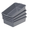 13 L Plastic Bus Tub Small Commercial Bus Tubs Gray 4 Packs