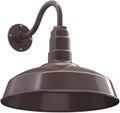 Steel Lighting Co. Gardena Barn Light | Outdoor Wall Mounted | 16 Dome | 11 Gooseneck | Farmhouse Light Made in America | Dark Bronze Exterior/Dark Bronze Interior