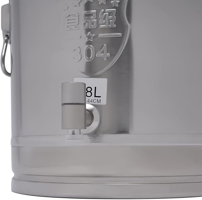 28L Stainless Steel Milk Can Heavy Duty Food Storage &amp Transport Container for Dairy Wine Grains Ideal for Home Farm &amp Commercial Use With a Faucet