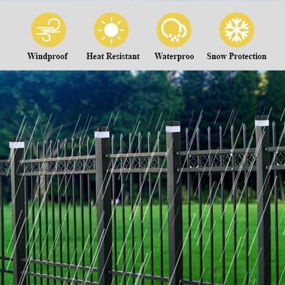 Fence Lights Solar Powered Solar LED Fence Post Cap 2In x 2In(5cm x 5cm) for Wrought Iron Aluminum Garden &amp Outdoor (Warm Light 12)