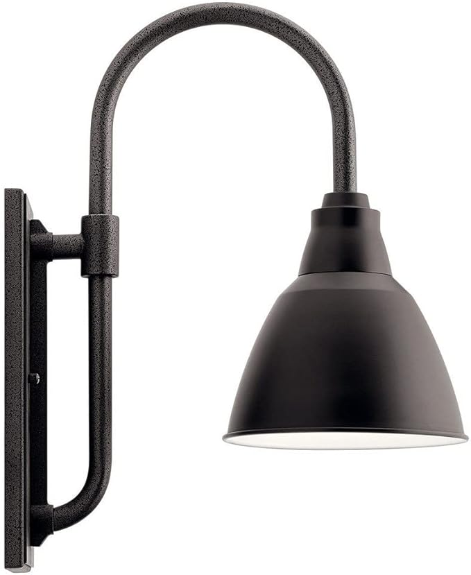Kichler 49836BK Restoration One Light Outdoor Wall Mount from Pellinord Collection in Black Finish