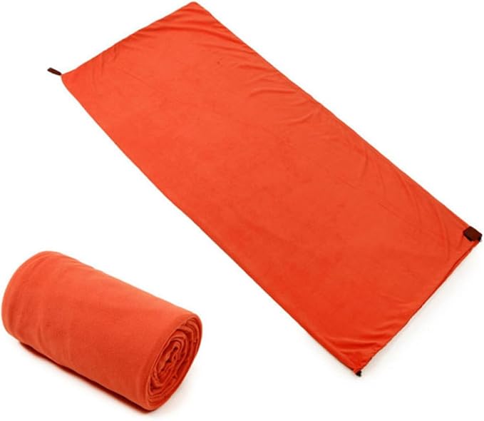 Portable Fleece Outdoor for Adults with Adjustable Zipper Opening Breathable Warmth and Compact Storage Bag Ultralight Camping Gear for Hiking Backpacking and Trekking in Orange