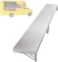 Stainless Steel Food Truck Shelves Extra Long Folding Concession Shelf 72 60 48 in Commercial Fold Down Countertop for Grilling Stations Kitchen Trailers(Silver64x14in/162x35cm)