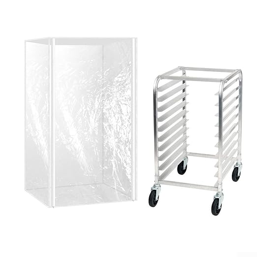 Heavy-Duty Transparent Foodservice Sheet Rack Cover Bakery - 28 x 23 x 61 - Easy Fold &amp Store(28 * 23 * 33in)