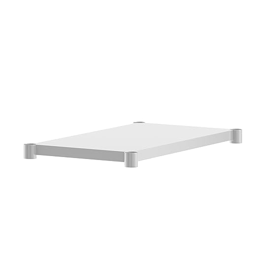 Flash Furniture Woodford Galvanized Under Shelf for Prep and Work Tables - Adjustable Lower Shelf for 24 x 36 Stainless Steel Tables