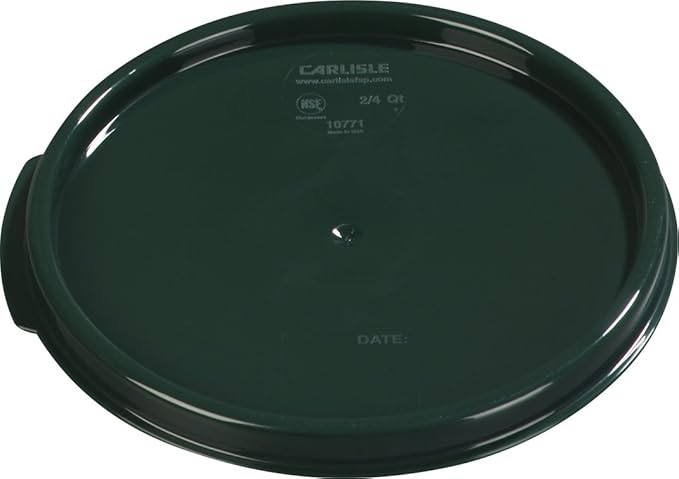 Carlisle FoodService Products Storplus Round Food Storage Container Lid with Stackable Design for Catering Buffets Restaurants Polypropylene (Pp) 2 To 4 Quarts Forest Green (Pack of 12)