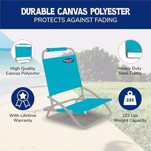 Cabana Beach Folding Beach Chair 1 Position Lightweight and Portable Foldable Outdoor Camping Chair