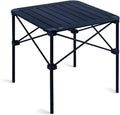 iClimb Lightweight Stable Alu. Folding Square Table Roll Up Top with Carry Bag for Camping Picnic Backyards BBQ Camp Kitchen (Black M)