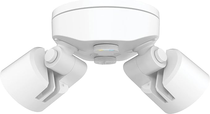 Lithonia Lighting HomeGuard 2-Light LED Outdoor Flood Lights Outdoor LED Lights Dusk to Dawn Sensor Adjustable Lumens Selectable Color Round Heads White (HGX LED 2RH ALO SWW2 120 PE WH M2)