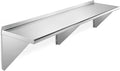 18 x 72 Stainless Steel Wall Mount Shelf with Backsplash Commercial Grade -18 Gauge Shelving for Restaurant Kitchen Utility Room Garage