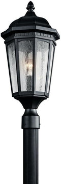Kichler Courtyard 23.75 Exterior Post Light in Textured Black 1-Light Outdoor Porch or Patio Light with Clear Seeded Glass (23.75 H x 10.25) 9532BKT