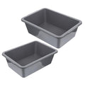 Healifty 2pcs Plastic Rectangular Bus Tubs 34x23.8x10.9cm Multipurpose Storage Bins for Restaurant Dish Transport Commercial Utility Tote Boxes for Home and Food Service