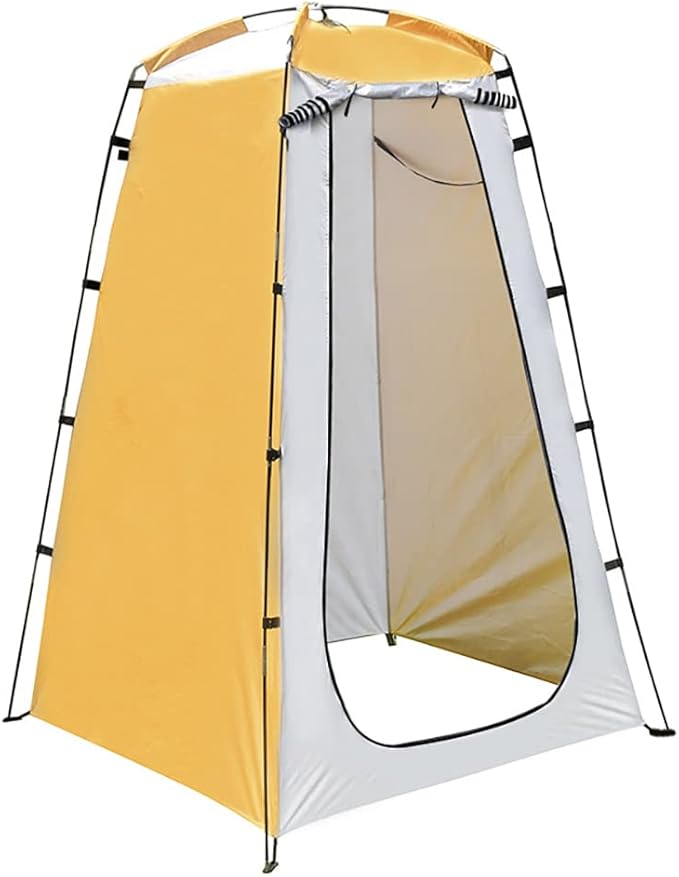 Sunshade Bathing Tents Folding Beach Privacy Shelter Tent Waterproof Protection Tear-Resistant for Camp Fishing (Yellow Gray)