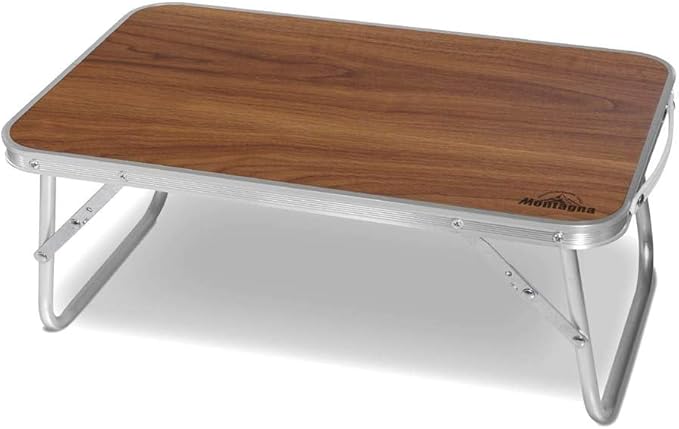 ハック(Hac) Montagna HAC4752 Slim Wood-Style Aluminum Low Table Picnic Outdoor Camping Slim Compact Easy to Carry
