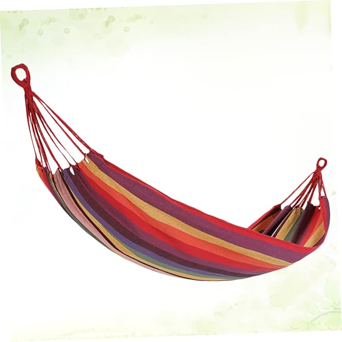 BESPORTBLE 280x100cm Portable Canvas Hammock for Outdoor Camping Travel Garden Use Comfortable Double-Single Design Tree Straps and Carry Bag