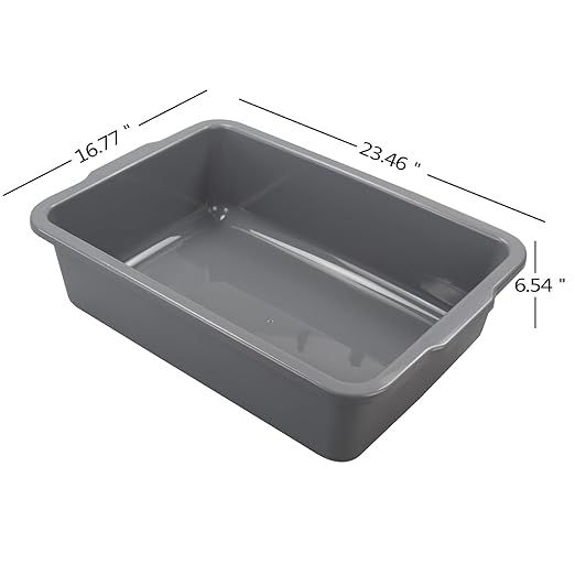 Readsky 34 L Grey Large Plastic Bus Box Commercial Bus Tubs 4 Packs