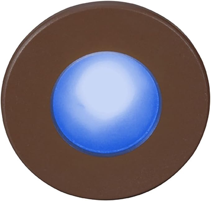 WAC Landscape Lighting LEDme 120V LED Full Round Indoor and Outdoor Step and Wall Light Blue in Bronze