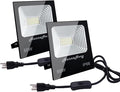 HANNAHONG 50W 120V LED Flood Light Plug inSuper Bright Security/Work/Plant Grow LightIP66 Waterproof OutdoorDaylight White Reflector SpotlightPorchGaragePatioYardGarden 2 Pack