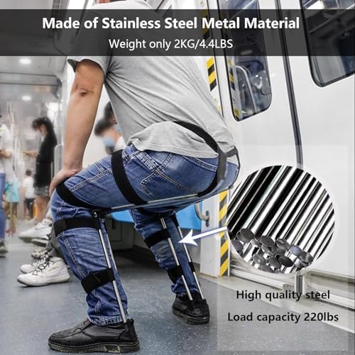 Lightweight Exoskeleton Seat - Chairless Folding Stool for Fishing Photography Carpentry &amp Cooking - 220 lbs Capacity Portable XL Design for Comfort &amp Convenience