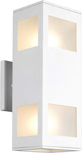 harriet Porch Lights Outdoor Modern - IP64 Waterproof Aluminum and Tempered Glass Cover 13 Rectangular Up/Down Wall Sconce for Porch Garage &amp Patio Exterior Lighting White