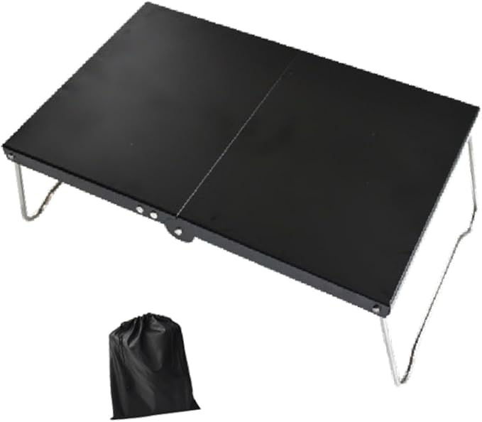 Mini Folding Camping Table with Carrying Bag Portable Lightweight Foldable Beach Table Outdoor Furniture for Garden Backyard Black