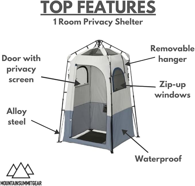 Caddis Rapid Privacy Shelter 1/2-Rooms Camping Shower &amp Portable Toilet Tent Privacy Tents for Camping Pop Up Tent for Showering Changing or Lavatories Portable Shower (by Caddis Sports Inc.