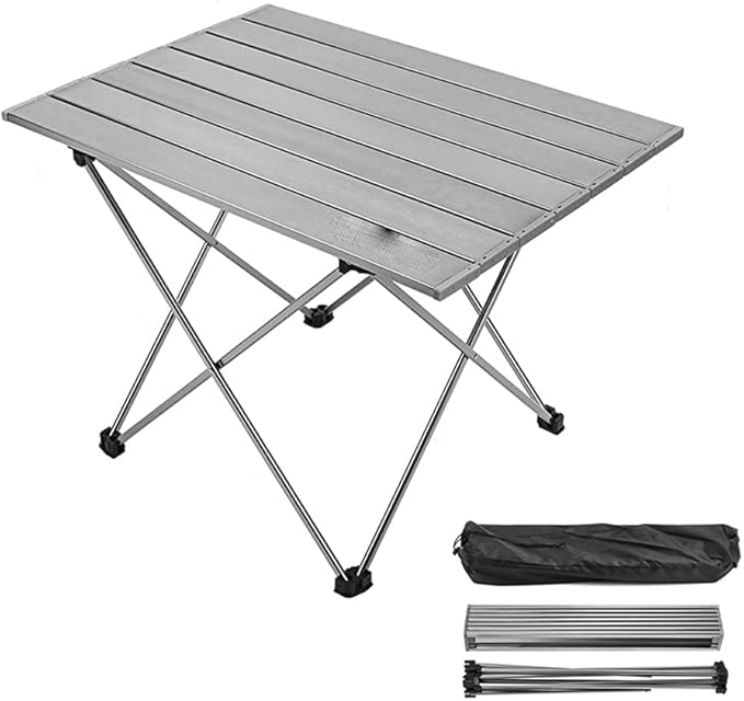 Portable Table Folding Camping Table Desk Foldable Hiking Traveling Outdoor Garden Picnic Table Al Alloy -Light Hopeful