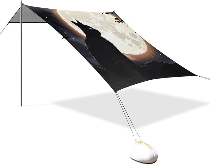 Black Cat MoonCamping Sun Shelters 9.2 x 10.5 FT Beach Canopy Tent Sun Shade with Carrying Bag for Camping Trips Fishing Backyard Fun or Picnics 21340555