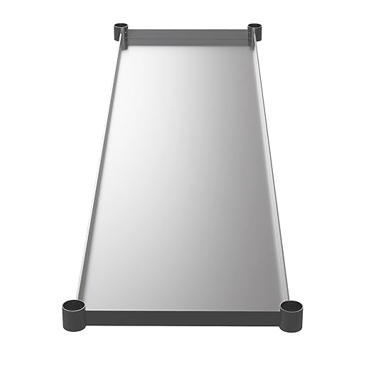 Flash Furniture Woodford Galvanized Under Shelf for Prep and Work Tables - Adjustable Lower Shelf for 30 x 72 Stainless Steel Tables