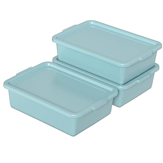 Bus Tubs Commercial 13 L Meat Tubs with Lids Mint Green 3 Pack