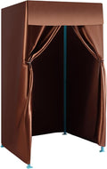 Heavy-Duty Portable Folding Fitting Room with Blackout Curtains - Large Changing Room Tent for 3-4 People Freestanding Privacy Tent for Events Retail Stores &amp Outdoor Use (Coffee)