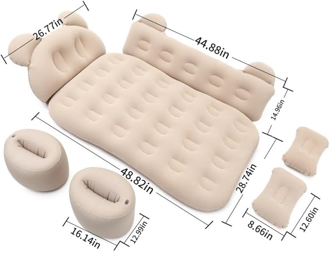 Car Air Mattress for Honda Civic Accord CR-V 2000-2025 Travel Bed Camping Bed Cushion Inflatable Vehicle Air Cot Portable Sleeping Pad Inflatable MattressDark Green