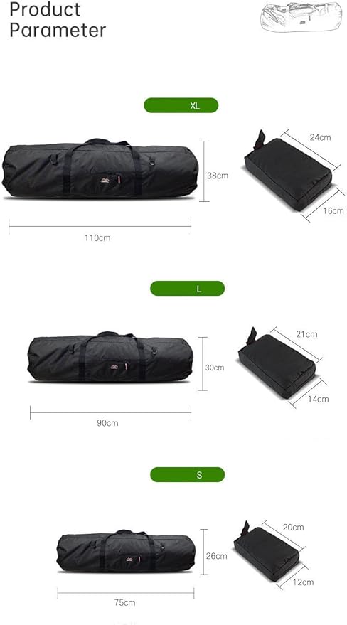 Large Capability Folding Tent Storage Carry Bag Waterproof Luggage Pack Pouch for Camping Hiking Picnic Organizer Walking Holder (Red-L)