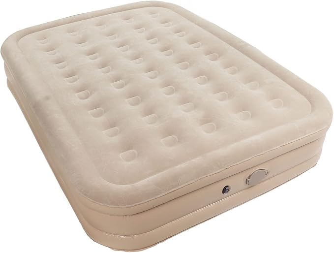 aqxreight Double High Mattress Inflatable Bed with Built in Pump Cushion Bed Outdoor Camping Tent Mattress 197x150x40cm