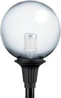 KASTLITE Premium Lamp Post Globe Combo Lighting Fixture | 16 Clear Lens with Black Aluminum Heavy Duty Fitter for 3 Diameter Posts (Post Not Included) | Comes with Adjustable LED Bulb