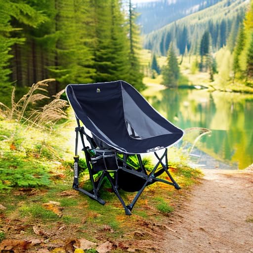 GCI Outdoor Pod Rocker Collapsible Rocking Chair &amp Outdoor Camping Chair Indigo Blue
