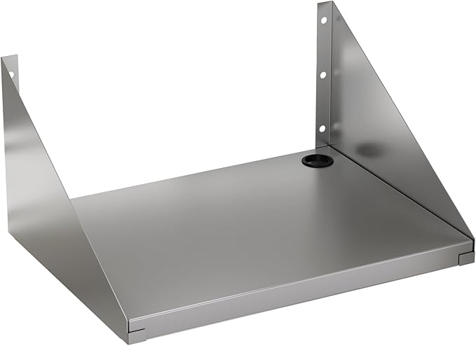 18x24 Stainless Steel Microwave Shelf 200 LB Heavy Duty Metal Wall Mount Floating ShelvingCommercial Microwave Rack for Kitchen Restaurant Bar Home Hotel and Office
