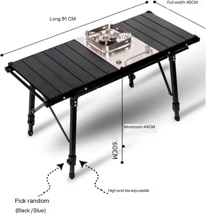 Outdoor Aluminum Alloy Egg Roll Folding Table Camping Picnic Table Mobile Kitchen Table with Storage BagOutdoor Cooking Station