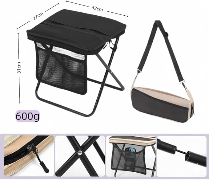 Portable Folding Camping Chair 2 Pack Lightweight Compact Backpack Stool for Outdoor Hiking Fishing Beach Concert and Garden13 inches x 10.62 inches x 12.2 inches
