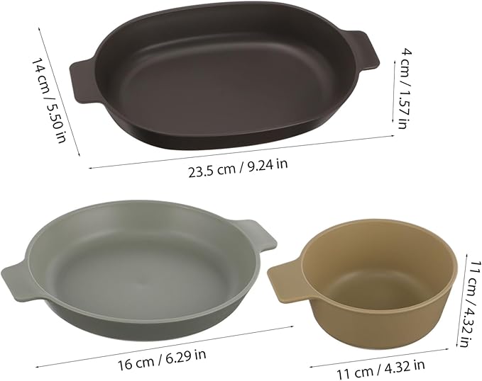 HANABASS 1 Set Portable Outdoor Dinnerware Reusable Plastic Bowl and Plate Kit for Camping Picnics and Travel Lightweight Dining Essentials for Side Dishes and Snacks